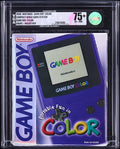 1999 NINTENDO GAME BOY COLOR CONSOLE GRAPE HOLOSTRIP VGA 75+ SEALED
