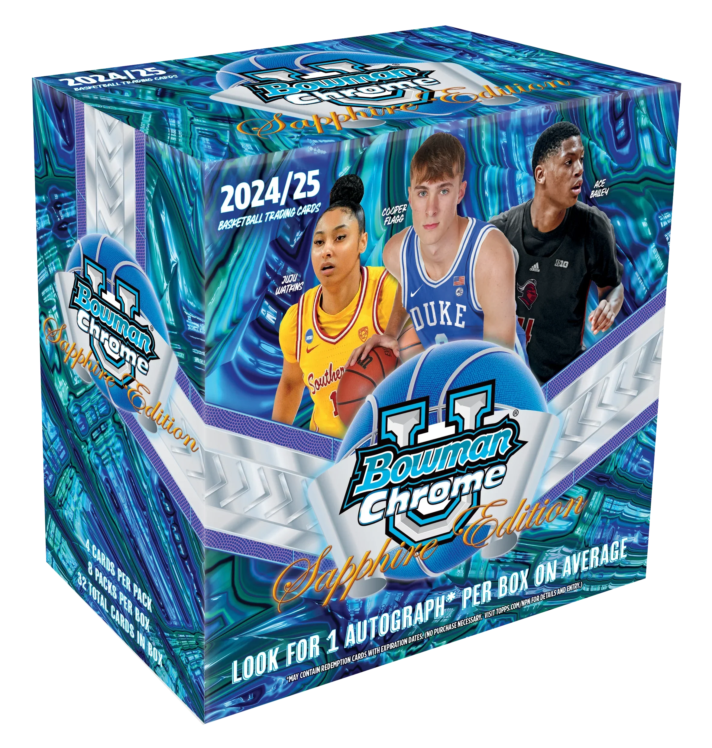 2024-25 Bowman University Chrome Basketball Sapphire 10 Box Case