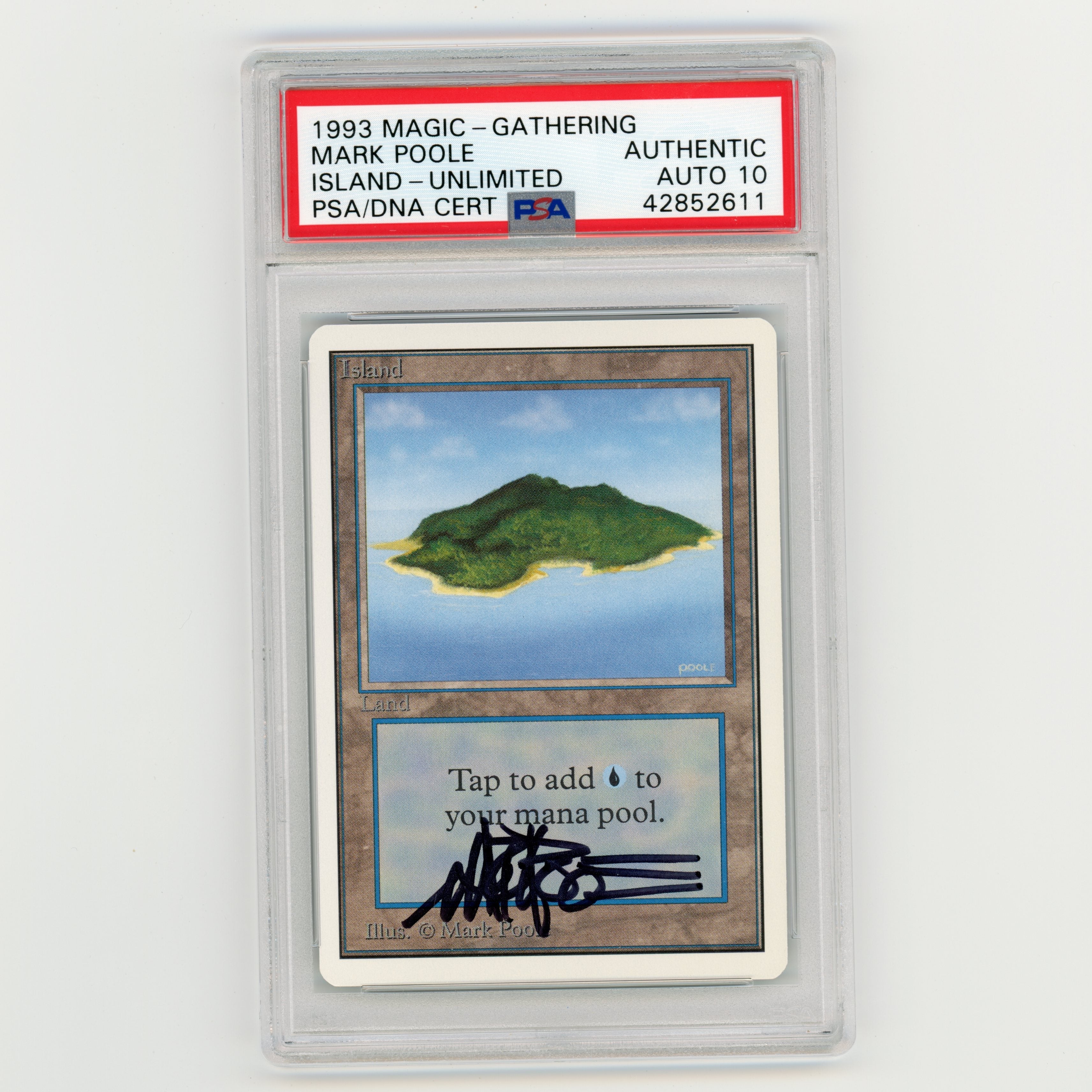 1993 Magic The Gathering Mark Poole Island Unlimited PSA Authentic Auto 10 (#MW8023)